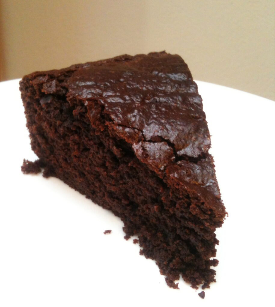 Chocolate cake with yogurt and ginger